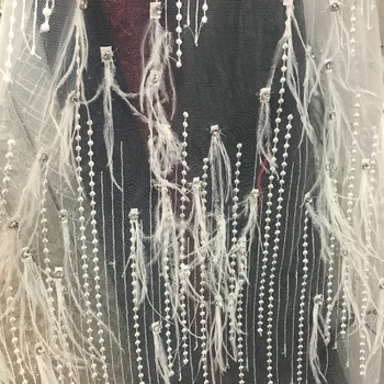 2018 lete Nové pierko pohodlné čipky, výšivky, tkaniny Afriky Tylu kvet transparentné čistý Čipky Textílie Na Svadby jj46