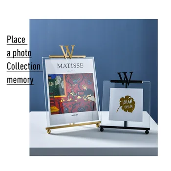Kovové Sklo Photo Frame Nordic Kovaného Obrázok Držiteľ Svadobné Rámy Tvorivé Ornament Domácej Ploche Dekorácie Darček pre Priateľa
