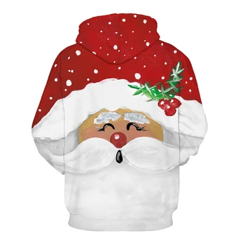 Vianočné Digitálna Tlač Pár Hoodies Long Sleeve Hooded Mikina Príležitostné Voľné pre Mužov, Ženy Najlepšie Predaj-WT