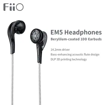 FiiO EM5 HiFi Slúchadlá s Berýlium-potiahnuté Dynamické Vysoké Rozlíšenie,Bass Sound, Vysokou Vernosťou pre Smartphony/PC