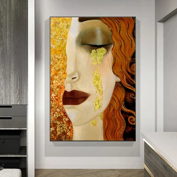Klasické Umelec Gustav Klimt Zlaté Slzy Cuadros olejomaľba na Plátne Plagáty a Vytlačí Umeleckých obrazov na Stenu Pre Obývacia Izba