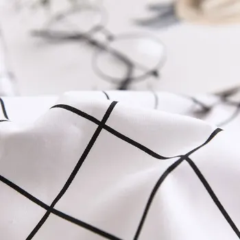 Grid Perinu Set s obliečka na Vankúš Jednoduché Cumlík Kryt Biele Kockované 2 Voľby Bavlnené Obliečky Mikrovlákno Twin Kráľovná Kráľ