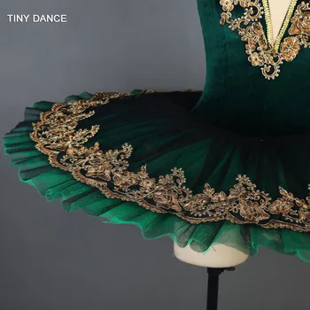 Tmavo Zelená Profesionálnej Klasický Tanec Balet Tutu Kostýmy pre Dospelých Dievčatá Sólový Tanečný Výkon Skladaný Tutu Šaty BLL090