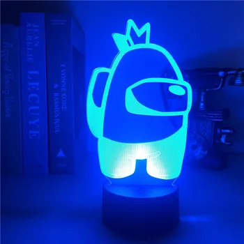 Horúce Priateľmi Hra Medzi Nami 3D Nočné Svetlo Stolné Lampy Tabuľka Dekor LED Senzor Svetiel Atmosféru, nočné Lampy, Nočné Dieťa Darček Hračka