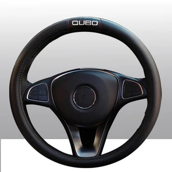 Pre Fiat QUBO Auto Uhlíkových Vlákien Kožený Volant, Poťahy, Čiapky Volant, Kryt Auto Auto Interiérové Doplnky