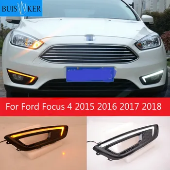 2 ks auto styling pre Ford Focus 4 2016 2017 2018 LED DRL Svetlá pre Denné svietenie Denné svetlo Vodotesný, Hmla Lampa s Žltá