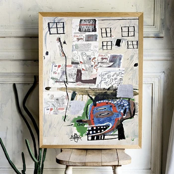 Basquiat Prekročenie Plátno Na Maľovanie Na Stenu Umenia, Tlače, Plagát, Obraz, Dekoratívne Maľby Obývacia Izba Domáce Dekorácie