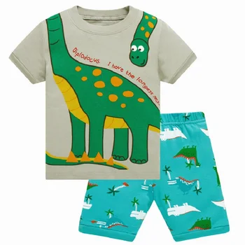 2020 Módne Chlapčenské Pyžamo Vyhovovali detské Letné Dinosaura Dieťa Sleepwear Dieťa Chlapca Šaty, Bavlna Tee tričko, Krátke Nohavice Mäkké