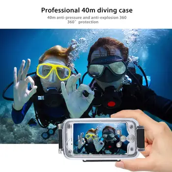 PULUZ 40M Potápanie Vodotesné puzdro Pre iPhone 7 8 7P 8P XR XS max Bývanie Kryt plášťa Foto Video, Pričom pod vodou, vodné športy
