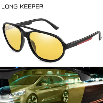 LongKeeper 2020 Nové Žltá Šošovka Nočné Videnie Jazdy Okuliare Mužov Polarizované slnečné Okuliare Značky Dizajnér Pilot Okuliare UV400