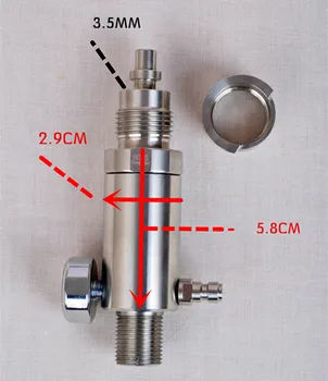 1 ks Konštantný tlak ventilu 304 nerezovej ocele letectvu condor pcp condor ventil vysoký tlak pcp ventil