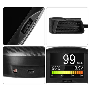 X50 Plus Auto HUD Headup Displej OBD2 Digitálny Rýchlomer počítadlo kilometrov Temp Napätie 12V Auto Diagnostický Scanner Tool