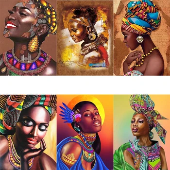 AMTMBS Africkej Ženy Portrét DIY Farba Čísla Na Plátne KUTILOV, Remeselníkov, Dospelých Farebnosť Podľa Čísel, Akrylová Farba Jedinečné Darčeky