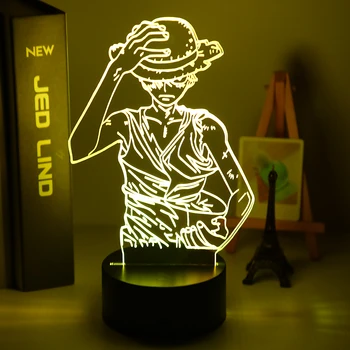 Anime JEDEN KUS Tisíc Slnečné Lode Modelu Deti Nočné Svetlo pre Spálňa Decor Light Cool Darček pre Dieťa Štúdia Miestnosť, stolná Lampa 3d