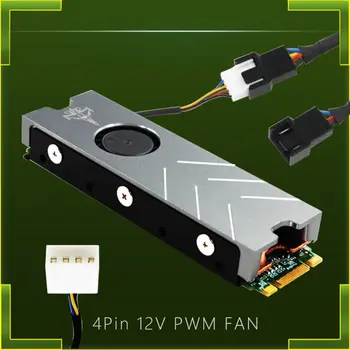 NVME NGFF M. 2 2280 Chladič SSD Radiátor Silikónové Tepelnej Pad s 12V 4Pin Ventilátor 50PA