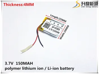 2ks [SD] 3,7 V,150mAH,[402025] Polymer lithium ion / Li-ion batéria pre HRAČKA,POWER BANKY,GPS,mp3,mp4,mobilný telefón,reproduktor