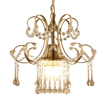 Jednoduché krištáľový luster jednu hlavu, spálne, chodby, balkón vstup crystal malé závesné lampy, E27, white/gold Dia MJ1027