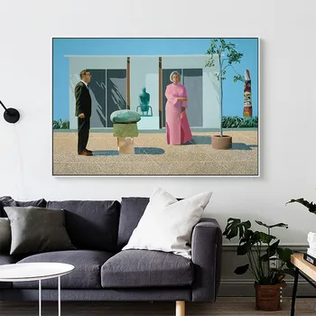 Moderné Maliarstvo Milovníka Pár David Hockney Moji Rodičia Vytlačené Plátno Umenie Na Obývacia Izba a Spálňa Domova Dekorácie