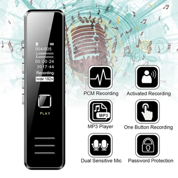 Profesionálne Digitálne Audio Zvuk Hlasový Záznamník Pero Diktafón 32GB 20hour Nahrávanie Nabíjateľná Rozhovor Záznamník Pero