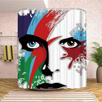 David Bowie Dekor Sprchový Záves,Bowies Oči Ziggy Výraz Inšpiroval Umelecké Diela Farebné Kombinácie