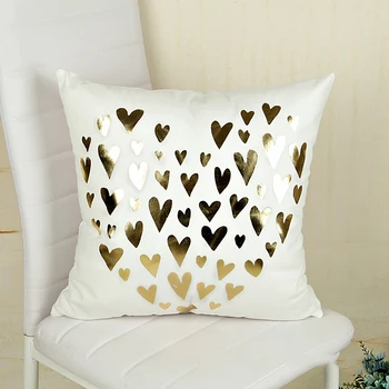 Láska štýl Mäkšie textílie Zlato pečiatka vankúš obliečky na vankúš 45*45 cm Domova dekoratívne zlato razenie Vankúš