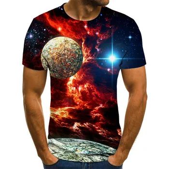Nové Marec 3, 2020 v pohode star T-tričko krátky rukáv sky vzor hip hop vrchole Letné Krátke Sleeve T-Shirt