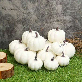 12Pcs/set DIY Falošné Ovocie Ornament Halloween Biele Umelé Tekvica Úrody Jeseň Zber Vďakyvzdania Domova Rekvizity Strany