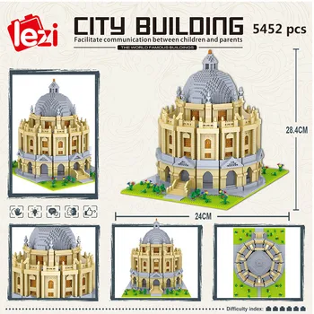 Diamond City Architektúry Taj Mahal Oxford University Hrad Micro Stavebné Bloky, Big Ben Cambridge, Londýn, Paríž, Louvre Hračky