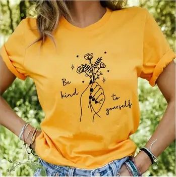 Byť Láskavý K Sebe Žien T-shirt Uložiť Včely Dievčatá Tshirt Letné Módne T-Shirts Chrániť životné Prostredie Dámy Topy Kvapka Loď