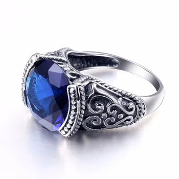 Šperky Victoria Palace Vytvorené Sapphire Stone Zásnubné Prstene Kvetinový Vzor, Vintage Ženy Luxusný Prsteň Reálne 925 Sliver, Šperky