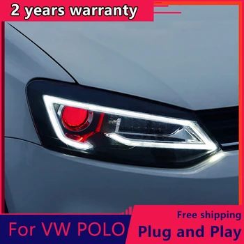 Pre VW Polo Svetlometu 2011-2018 Dynamické zase signál LED drl denné beží ľahké Dvojité objektív Xenon vysoká nízka Lúča svetlometov