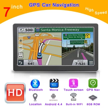7 palcové GPS Navigácie Kapacitný displej 256MB 8GB Auto Truck Sat Nav FM Bluetooth Navigator Europe Mapy Ruska