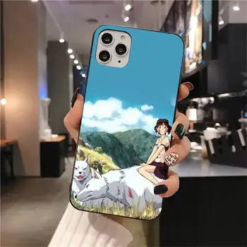 KPUSAGRT Japonské Anime Princezná Mononoke black Telefón Prípade obal pre iPhone 11 pro XS MAX 8 7 6 6 Plus X 5S SE 2020 XR prípade