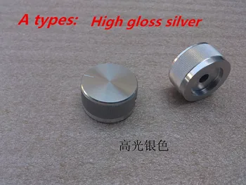 Silver black Priemer 30 mm výška 16 mm Všetky hliníkové pevné audio zosilňovač gombík Hlasitosti potenciometer gombík