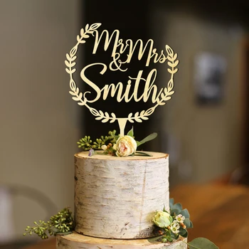 Akryl Tortu mulčovače pre svadobný veniec svadobnú tortu vňaťou priezvisko svadobnú tortu vňaťou Osobné mr& mrs svadobnú tortu vňaťou