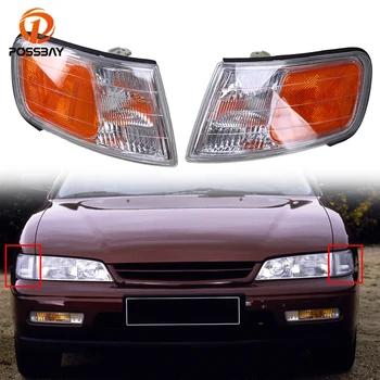 POSSBAY Predný Nárazník Rohu Zase Signálne Svetlá, Bočné Obrysové Svetlo Bývanie pre Honda Accord Sedan DX/EX/LX/V6 EX/V6 LX 1994-1997
