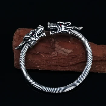 Z nehrdzavejúcej ocele vlk náramok šperky, módne doplnky, Viking náramok mužov náramok putá náramok náramok žena