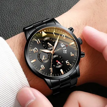 2020 relogio masculino hodinky muži Móda Šport z Nerezovej Ocele Kožený pásik hodiniek Quartz Business Náramkové hodinky reloj hombre