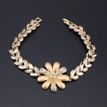 CYNTHIA Klasické Dubaj Šperky Sady Kúzlo Svadobný Náhrdelník Krištáľové Náušnice, Prsteň Náramok Etiópskej Ženy, Svadobné Šperky Set