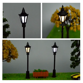 HO Meradle Miniatúrne Street light 3V Záhradné svietidlo pre Vlak Železničnej Lamppost Scenérie Krajiny