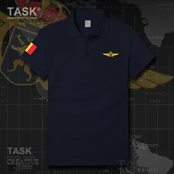 Air Force Belgicko Belgické Belgique BYŤ BELA vojenské letectvo Pevné Módne Košele Slim Fit krátky rukáv Polo tričko muž dresy