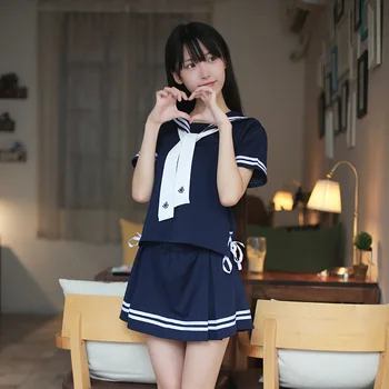 Japonská študentka, školskú uniformu College vietor 2 dielna sada sukne námorník vyhovovali Navy študent jednotné absolvovaní školy jednotné