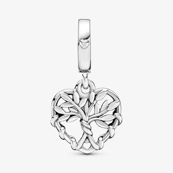 2020 Zimné Nové 925 Sterling Silver Korálky Srdce Rodiny Strome Visieť Kúzlo fit Pôvodné Pandora Náramok Vianočné Šperky
