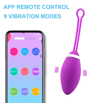 9 Frekvencia Vibrátor G-spot Masáž Silikónové Bezdrôtové APLIKÁCIE, Diaľkové Ovládanie Bluetooth Vibračné Vajíčko Sexuálne Hračky pre Ženy Sexo Bullet
