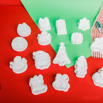 Plastové Cookies Formy Vianočné 3D Odolné Dom Kuchynský Riad Cookie Formy Fondant Pečivo Festival Dekorácie Santa Claus Model