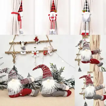 Santa Claus Snehuliak Elk Bábiky Vianočné Opona a Výzdoba Vianočná Výzdoba pre Domáce Noel Navidad 2019 Vianočné Darčeky Šťastný Nový Rok 2020