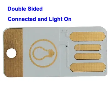 Obojstranný USB, 2 x LED dióda 0,5 W, Biela 5600K Mini USB LED Svetlo - Biele (5 ks)