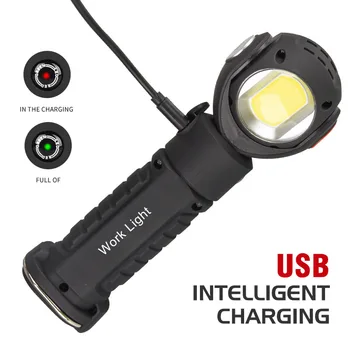 Prenosné COB LED Pracovné svetlo Taktická Baterka 1500mAh USB Nabíjateľné Pozornosti 360° Kontrolné Svietidlo Núdzové Výstražné Horák