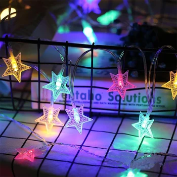 3M 6M 4.5 V LED Vianočné Girlandy Star String Svetlá Vonkajšie/Vnútorné Rozprávky na Čítanie Na Dovolenku Nový Rok Party Dekorácie