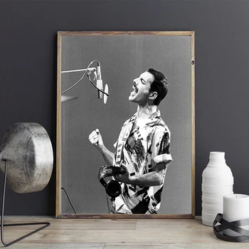 Obraz na Plátne Vytlačený Maľovanie Queen Freddie Mercury Wall Art Plagát na Obývacia Izba Dekor Č Rám